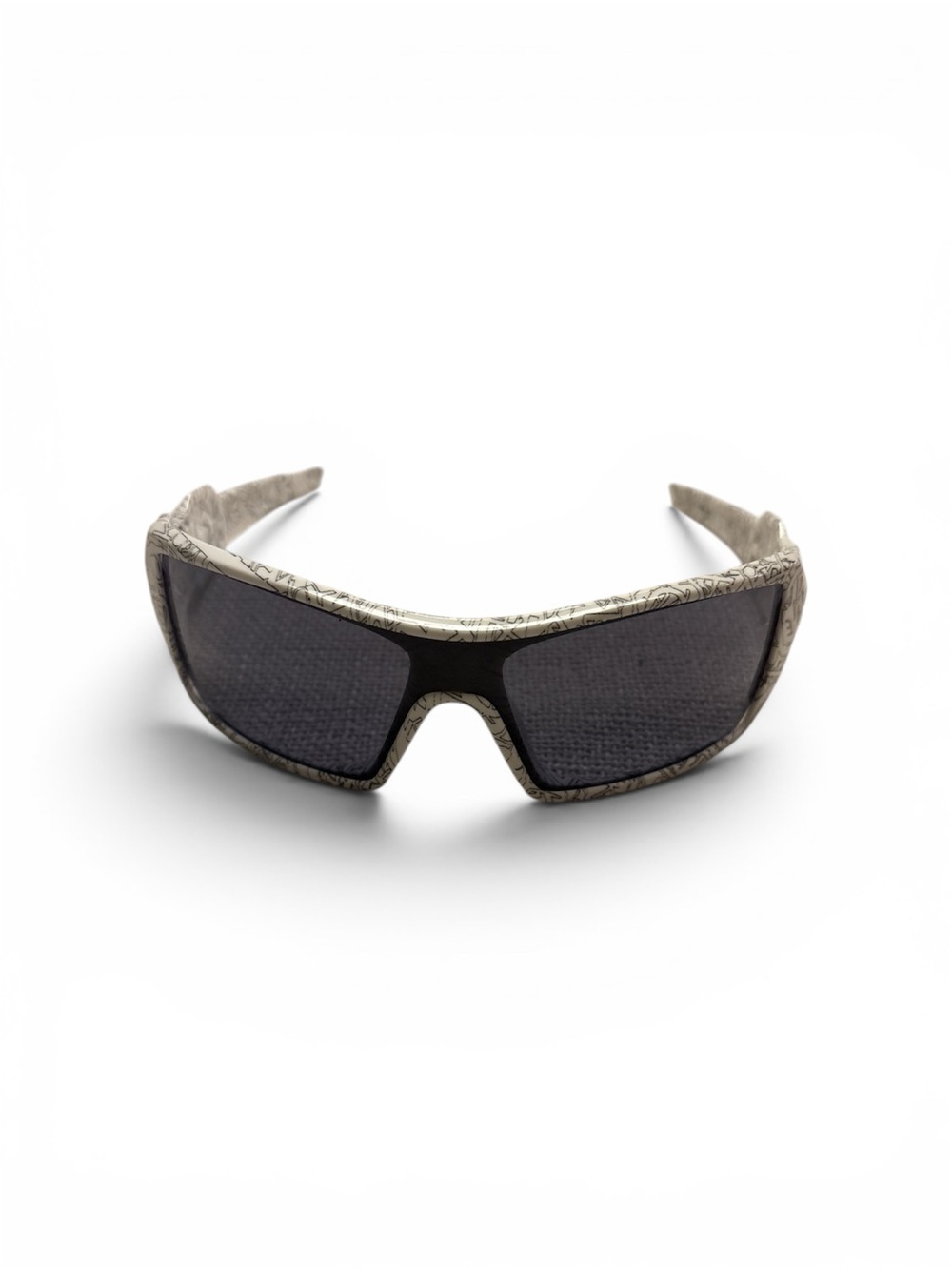 Oakley Beige Patterned Wrap Sunglasses with Dark Lenses